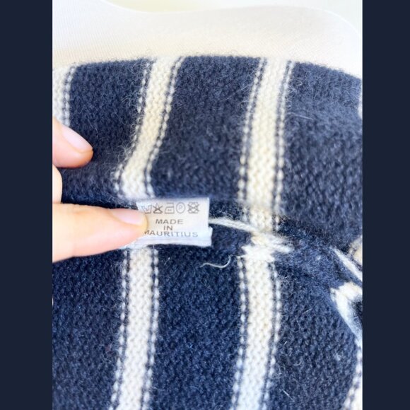 Chinti and Parker Blue and White Striped Cashmere Sweater - Size M - Picture 14 of 14